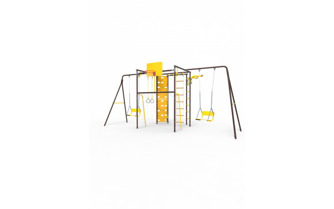 Комплекс Атлет-К2 (Шоколад-желтый с двумя цепными качелями) УДСК-7.3 Rokids Комплекс Атлет-К2 (Шоколад-желтый с двумя цепными качелями) УДСК-7.3 Rokids